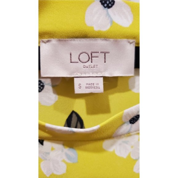 LOFT Yellow Floral Long Sleeve Blouse - Picture 4 of 4
